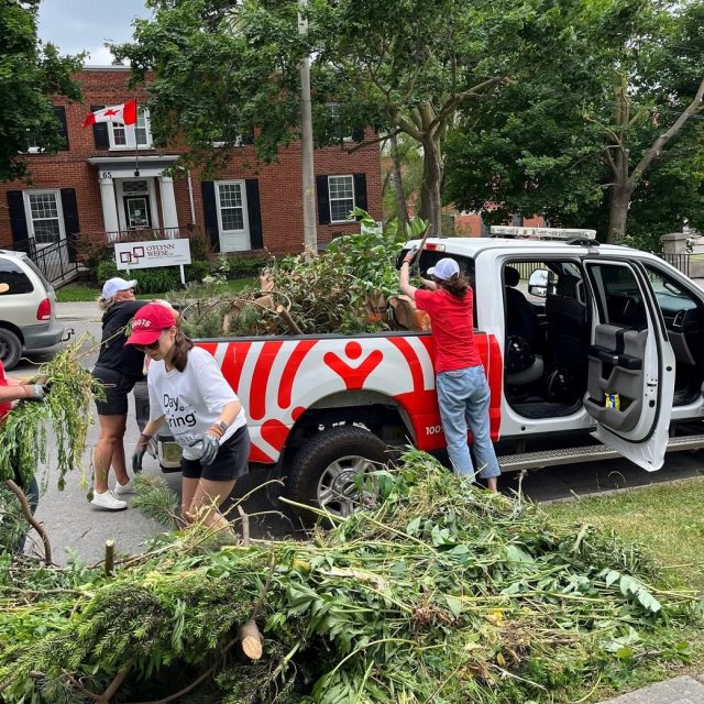 Day of Caring - Action Shot with UW Truck